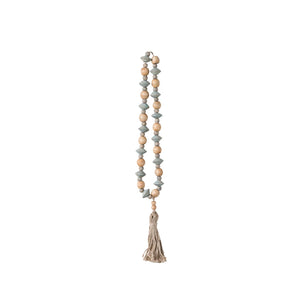 Creative Co-Op CCOP DF0374 23" Abaca Wood Bead Strand W/Tassel