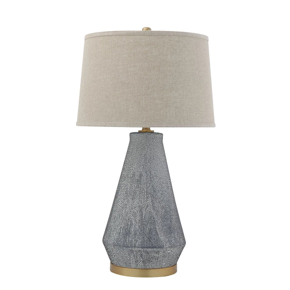 Creative Co-Op CCOP DF0863 Ceramic Table Lamp with Linen Shade