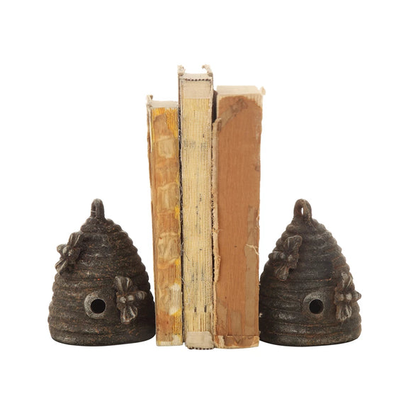 Creative Co-Op CCOP DF1143 Cast Iron Beehive Bookends - Set of 2