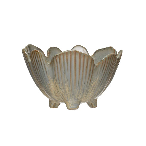 Creative Co-Op CCOP DF2729 Porcelain Flower Bowl with Glaze