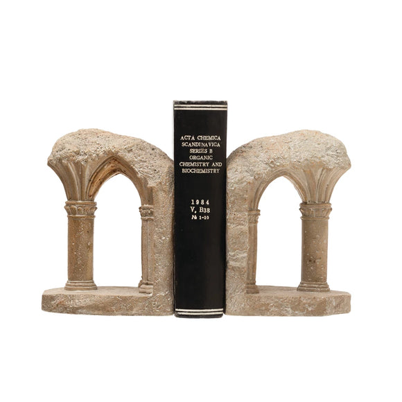 Creative Co-Op CCOP DF3426 Set of 2 Distressed Archway Bookends