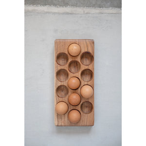 Creative Co-Op CCOP DF3568 Acacia Wood Egg Tray