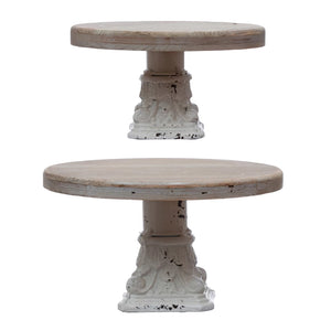 Creative Co-Op CCOP DF4181-S Distressed Wood and Metal Pedestal