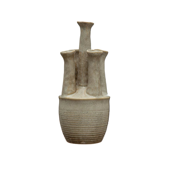 Creative Co-Op CCOP DF6366 Handmade Stoneware Vase with 5 Openings, Reactive Glaze
