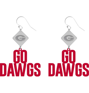 Emerson Street Clothing ESC 1KGA150 Georgia Bulldogs Betsy Laser Cut Earrings - Silver