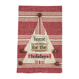 Mud Pie MP 41500250 Christmas Stripe Applique Towels