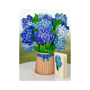 Freshcut Paper FP 3719 Paper Flower Bouquet of Nantucket Hydrangea Greeting Card