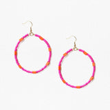 Ink + Alloy IA GZER0100 Glass Bead Hoop Dangle Earrings