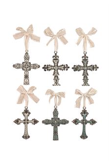 Creative Co-Op CCOP HD3454A Pewter Cross Ornament 6