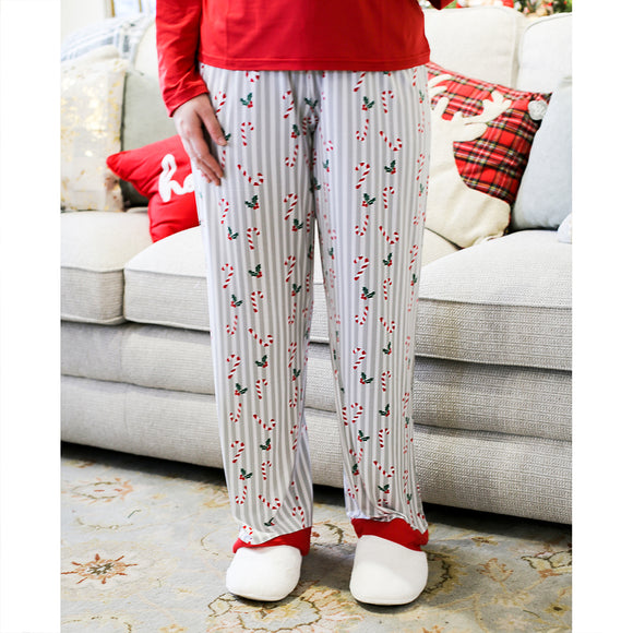 The Royal Standard TRS Holly Jolly Sleep Pants Light Gray/White/True Red