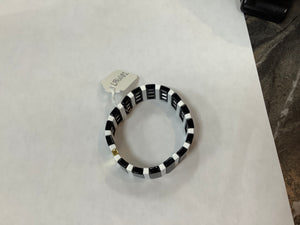 Millie B Designs MBD LBW01 Large Black and White Tile Bracelet