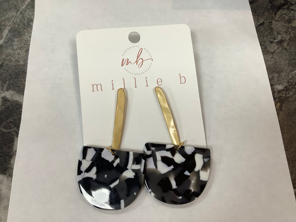 Millie B Designs MBD HANE03 Hannah Earrings - Black