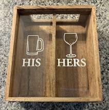 Mud Pie MP 4865016 His/Hers Wine Cork Box