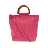 Joy Accessories JA L8078xx Lily Woven Wood Handle Tote