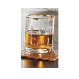 Mud Pie MP 44600038L Last Call Embossed Double Old Fashioned glass