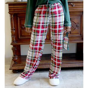 The Royal Standard TRS 49017 Plaid Tidings Sleep Pants White/Red/Green Large