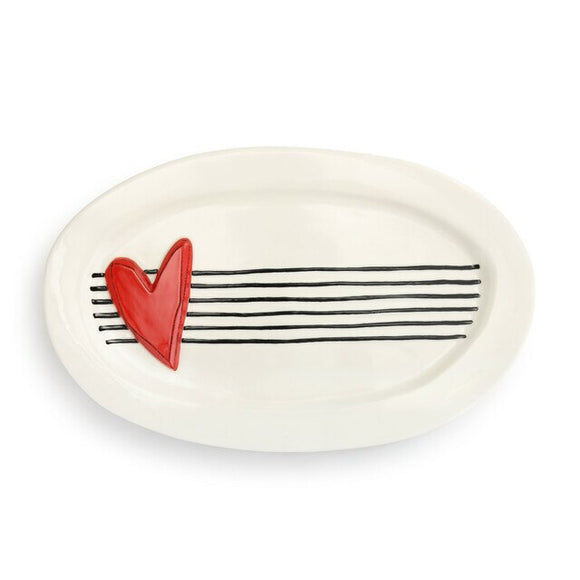 Demdaco 1004380059 Red Heart Platter