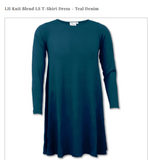 Couture Tee Company CTC LH138TLDLS-04 Teal Knit Blend LS T-Shirt Dress