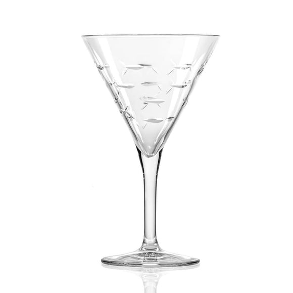 Rolf Glass RG 600635 School of Fish 7.5 oz Martini Glass