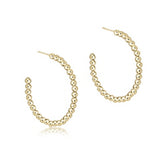 eNewton Design 26 EBECL125PHG2 Beaded Classic 1.25" Post Hoop - Gold - 3 Sizes